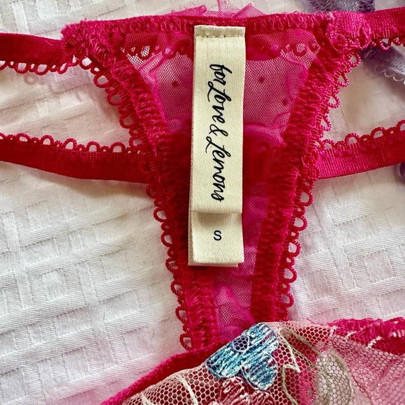 Victoria’s Secret For Love and Lemons Luella Thong Panty Pink - Picture 12 of 13